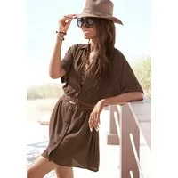 LASCANA Longbluse mit Knopfleiste, Kurzarmbluse, Blusenkleid, sommerlich