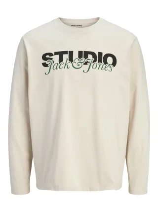 JACK&JONES - JJYUKI TEE LS CREW NECK BF Moonbeam - Gr. - M