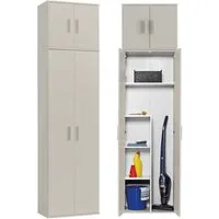 mokebo Mehrzweckschrank Der Extralange Made in Germany, Besenschrank, Putzschrank, Flurschrank in Beige