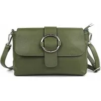 ITALYSHOP24 Schultertasche MADE IN ITALY Damen Leder Tasche Umhängetasche Cross Over Body Clutch, Messenger Bag Brusttasche Hüfttasche Freizeit Abendtasche Smartphone