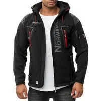 Geographical Norway Softshelljacke Herren Regular Fit Jacke batechno men Black L Wärmeisolierend für optimalen Komfort