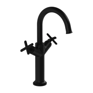 VitrA Origin Classic Zweigriff-Waschtischmischer Höhe 34 cm Einlochmontage Schwarz Matt,A4288636 A4288636