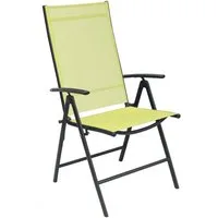 Mojawo Armlehnstuhl Klappstuhl Hochlehner Gartenstuhl Textilen Anthrazit Limegrün 7 Pos.