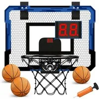Athlix Basketballkorb Indoor Basketball Korb mit Zähler Wand Mini Klappbar, mit 3 Bällen, Stoßdämpfung, Türmontage mit Haken