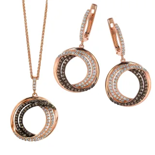 Orphelia 'Alina' Damen-Set aus 925er Sterlingsilber: Kettenanhänger + Ohrringe - Rosé SET-7055