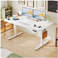 HOMALL Schreibtisch Höhenverstellbarer Elektrisch Schreibtisch, Vierteilige Tischplatte (Maße 140x70/160x80,6-Tasten-Handsteuerung mit LED-Anzeige,mit Kabelmanagement, ideal für Homeoffice und Büro)