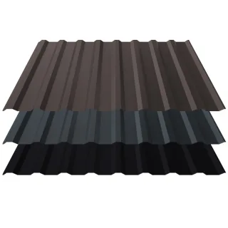 Trapezblech T18 | Dach | 0,50 mm | Stahl | Anti-Tropf 900 g/m² inkl. Vliesrückschnitt | 50 µm ThyssenKrupp Matt Premium