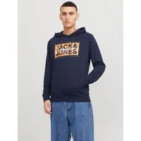 Jack & Jones Kapuzensweatshirt JJCOLTON – Sweater mit Print, Regular Fit und Materialmix bedruckt, modisch, regular fit, angeraute Sweatware, Kapuze