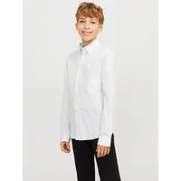 Jack & Jones Junior Langarmhemd JJEAXEL elastisch und einfach kombinierbar unifarben, modisch, regular fit, Web, Hemdkragen