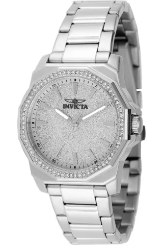 Invicta Speedway 49128 Damenuhr - Quarzwerk - Edelstahl mit silbernem Zifferblatt - 34 mm
