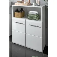 Inn.Furn Kommode Cover (Badschrank in weiß Hochglanz, 2-türig, 60 x 80 cm), mit viel Stauraum