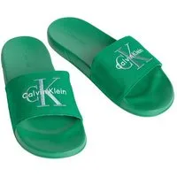 Calvin Klein Jeans ESS SLIDE CV Pantolette Badeschuh, Flat, Poolslides mit Logoschriftzug