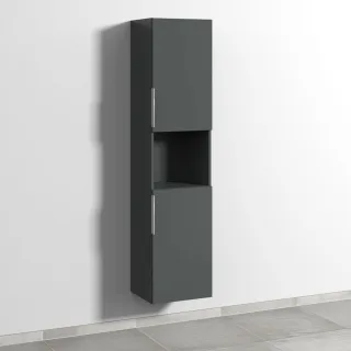 Sanipa 3way Hochschrank mit 2 Türen und 1 offenem Fach, Anthrazit-Matt UM11722