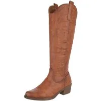 Ital-Design Damen Cowboyboots Western Westernstiefel (90152853) Blockabsatz Stiefel in Camel