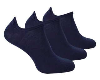 Steven - 3 Paare Multipack Herren Merinowolle unsichtbare Socken - Navy