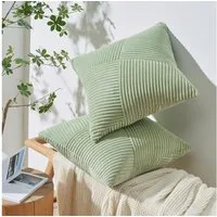 Topfinel Kissenbezüge Kordsamt 2er Set-Windmühle Streifen Muster-Sofakissen Wohnzimmer, Schlafzimmer, Kinderzimmer, Balkon-Deko Bestseller, Weich & Stylisch