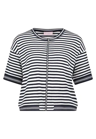 betty barclay - so cosy - - Shirtjacke Weiß/Dunkelblau - Gr. - 36