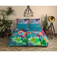 hip Wendebettwäsche Parada, Satin, 2 teilig, Satin, Reißverschluss, Wendeoptik, Mandala, Schmetterling, Bunt