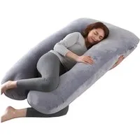 Norvéa Home Stillkissen Schwangerschaftskissen mit abnehmbarenm Bezug, Seitenschläferkissen XL, ergonomisch geformt & multifunktional, abnehmbarer Bezug, waschbar