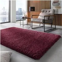 TaraCarpet Langflor-Teppich Ragolle Twilight, rechteckig, Höhe: 60 mm, Shaggy Hochflorteppich bordeaux rot Wohnzimmer Schlafzimmer 065x130