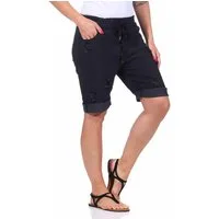 OriginalYou Bermudas Damen Bermuda kurze Sommer Hose im Distressed Look Knitterlook, mit Gummibund & Kordelzug, 38/40 bis 44/46 erhältlich