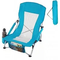 KOMFOTTEU Campingstuhl, Strandstuhl mit Rückenlehne & gepolsterten Armlehnen