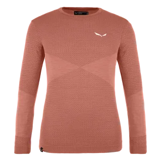 SALEWA - Zebru Medium Warm Alpine Merino Responsive Langarm Shirt Kind - Rot (Gr.104)