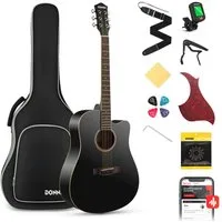 Donner Akustikgitarre Akustikgitarre in voller Größe 41 Zoll DAG-1CB, Komplettset, mit Gigbag, Gurt, Stimmgerät, Schlagbrett, für Anfänger in voller Größe komplettes Anfängerset