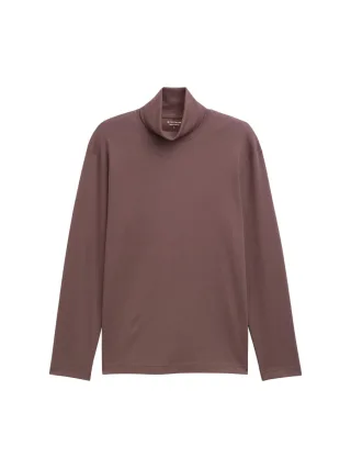 Tom Tailor - Basic Rollkragenshirt braun - Gr. - L