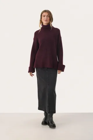 Strickpullover Lockere Passform wine