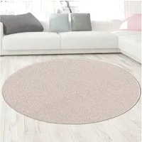 Carpetia Teppich Uni-Design, rund, Höhe: 4 mm, kurzflorig,robust,einfarbig