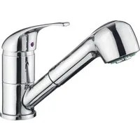 CORNAT Spültischarmatur "Fabio" -Hochwertiger Messingkörper - verchromt - Schwenkbarer Auslauf Ausziehbare Schlauchbrause/ Hochdruck- Küchenarmatur /Wasserhahn
