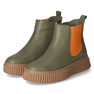 Andrea Conti Chelsea Boots  Grün - Gr. 36 -  Leder und Textil