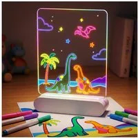 ANYSUN Memoboard LED Maltafel Kinder mit Licht, wiederaufladbares Zeichenbrett, (Leuchttafel zum Nachzeichnen, 1-tlg., Acryl Doodle mit Farben Stift & Story-Papier, Ständer), abwaschbare Zeichentafel