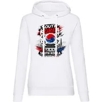 Blondie & Brownie Hoodie OneSpiritKorea Damen Korea Flaggen Print Kapuzenhoodie (Einzelartikel, Einzelartikel) OneSpiritKorea_D_Hoodie Seoul Edition