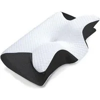 Kityhome Kopfkissen Orthopädisches Nackenkissen Memory Foam – 2 Höhen, waschbarer Bezug, Füllung: 100% Memory Foam, Set, Nackenkissen*1, waschbarer Bezug*1, Nackenstützkissen, Komfort, Atmungsaktiv