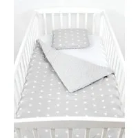 Babydecke BABYLUX Babydecke Krabbeldecke MINKY Kuscheldecke 75x100 cm+KISSEN, BabyLux, 5K. Grau + Sterne