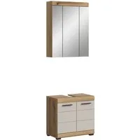 welltime Badmöbel-Set SIENA, 2 tlg., bestehend aus: Waschbeckenunterschrank, Spiegelschrank, (Set, 2-St., TOPSELLER), in verschiedenen Farben erhältlich, Badmöbel, Kombination, Badezimmer
