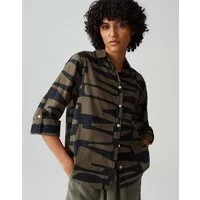 OPUS Langarmbluse FUMANI JUNGLE aus Cotton Voile
