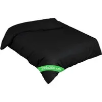 Kisska Bettbezug LUNA Deckenbezug Bettwäsche ohne Kissenbezug, (1 St), Atmungsaktiv, Bettdeckenbezug aus Baumwolle 135x200cm Schwarz