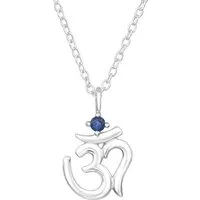 ALEXANDER YORK Kette mit Anhänger Om Yoga Symbol Zirkonia, 2-tlg., 925 Sterling Silber
