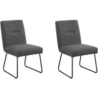 set one by Musterring Esszimmerstuhl Tracy, 2er-Set, Schlittengestell schwarz, Sitz aus Webstoff, B52 x T65 cm