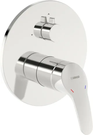 Hansa Einhandmischer FM-Set f. zwei Abgänge HANSAMIX, 8184 Rosette rund verchromt, 81849023 81849023
