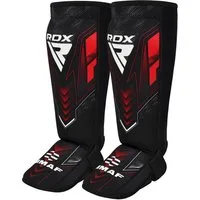 RDX Sports Schienbeinschutz RDX Neopren Schienbein-Spannschutz Rot – IMMAF Zugelassen