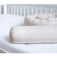 Loolay Nestchenschlange 100% BEIGE Baumwolle Multifunktion PREMIUM Bettschlange Stoffschlange, (Bettumrandung Krabbeldecke Babybett Umrandung Schlange Bett Kopfschutz, Zierkissen Bettrolle Dekokissen Zugluftstopper - Super GESCHENK), LOOLAY® - 100% E