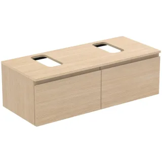 Ideal Standard Waschtischunterschrank Finesse Ausschnitt r/l 1202x505x378mm 2 Auszüge Eiche weiss, E E3494US