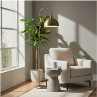 Bamyum Stehlampe Moderne Metall Stehlampe mit Dimmer, ohne Leuchtmittel, verstellbarer Lampenschirm