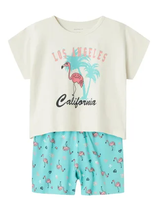 NAME IT - NKFNIGHTSET CAP POOL BLUE FLAMINGO NOOS pool blue - Gr. - 128