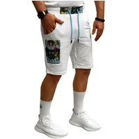 RMK Shorts Herren Short kurze Hose Sommer Bermuda Basic Einfarbig Elastikbund mit Tunnelzug