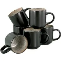 OTTO home Becher modernes 6-teiliges Kaffeebecher-Set Novalee, 6-tlg., Steinzeug, hohe Haltbarkeit, spülmaschinen- & mikrowellengeeignet, Reaktivglasur